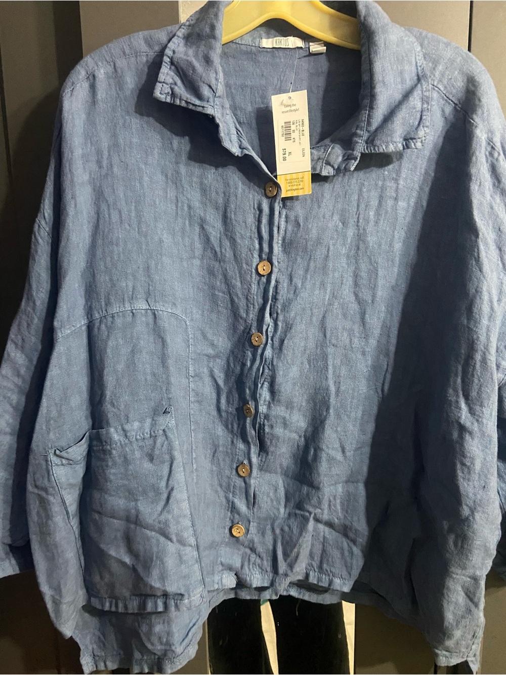 Kaktus Light Blue Linen Shirt Jacket